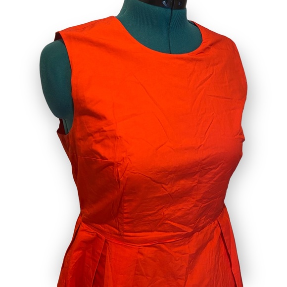 GAP 100% Cotton Red Orange Sleeveless A-line Dress Size 12 - Picture 3 of 11